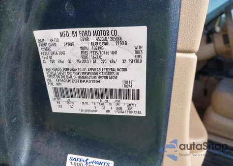 2011 Ford Escape Limited from USA, damaged, VIN 1FMCU0EG7BKA31594